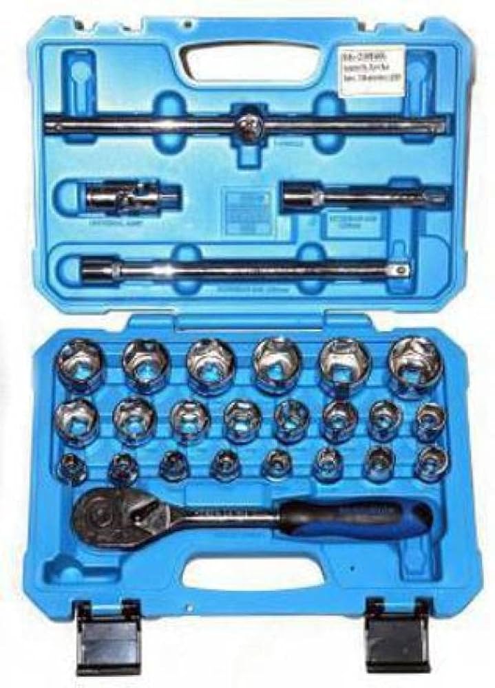 Socket Set 8 to 32mm with 5 handles - TAPARIA