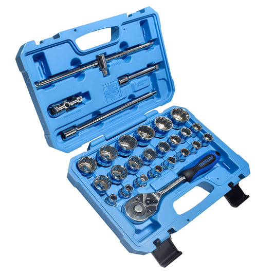 Socket Set 8 to 32mm with 5 handles - TAPARIA